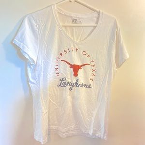 University of Texas Longhorn, Russell, size LG 12-14 white short sleeve t-shirt